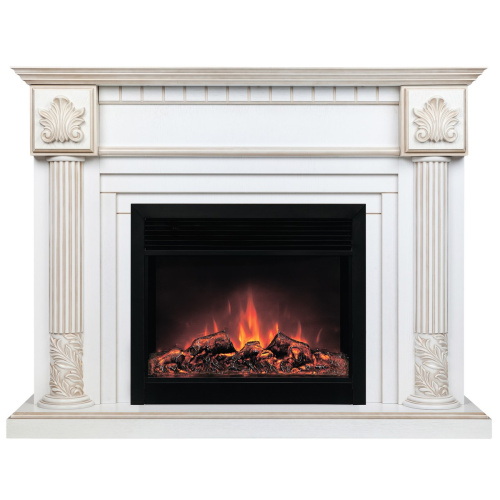 Электрокамин RealFlame Imperia 26/33 WT белый дуб с золотой патиной с очагом Moonblaze