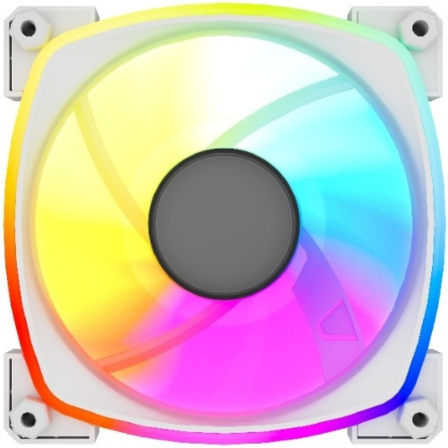 Вентилятор Powercase (M55MR-12W ARGB) White 120x120x25мм (PWM, 4pin PWM (M+F)+ 3pin ARGB (M+F), 600-1500 об/мин) Bulk