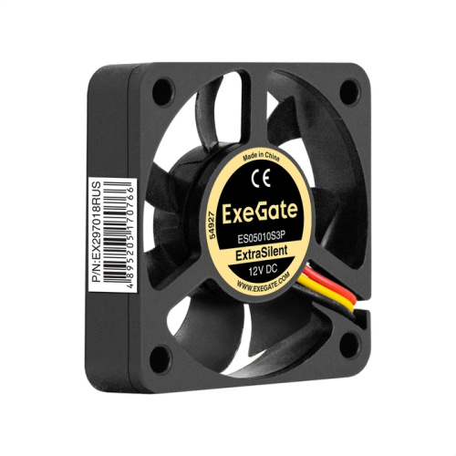 Вентилятор ExeGate ExtraSilent ES05010S3P (EX297018RUS) 12В DC (50x50x10 мм, Sleeve bearing (подшипник скольжения), 3pin, 5000RPM, 28dBA)