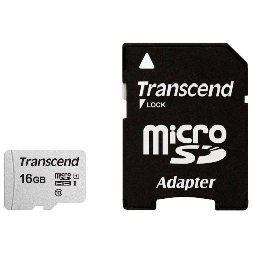 Карта памяти Transcend microSDXC 300S 16GB Class10 UHS-I U1 (TS16GUSD300S)