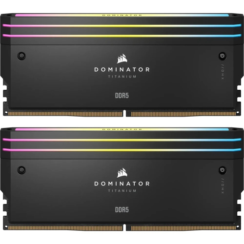 ОЗУ CORSAIR Dominator Titanium RGB CMP96GX5M2B6600C32 96GB 6600МГц DDR5 CL32 DIMM (Kit of 2x48GB) XMP 3.0, Black