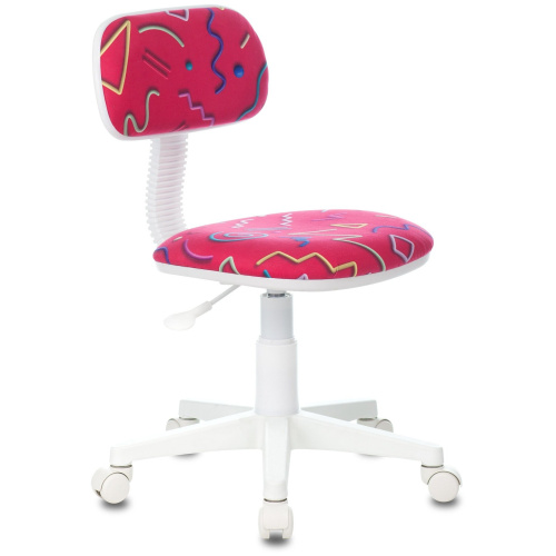 Кресло детское Бюрократ CH-W201NX/STICK-PK малиновый Sticks 05 крестов. пластик пластик белый