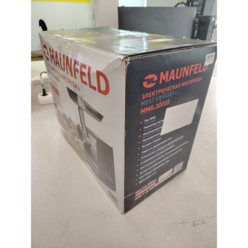 УЦ Мясорубка MAUNFELD MMG.3000S, металлик (плохая упаковка, б/у, замена мотора)