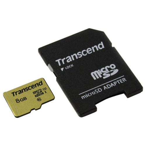 Карта памяти Transcend TS8GUSD500S 8GB UHS-I U1 microSD with Adapter