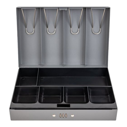 Ящик для денег BRAUBERG 290457 80х195х290мм, кодовый замок, темно-серый