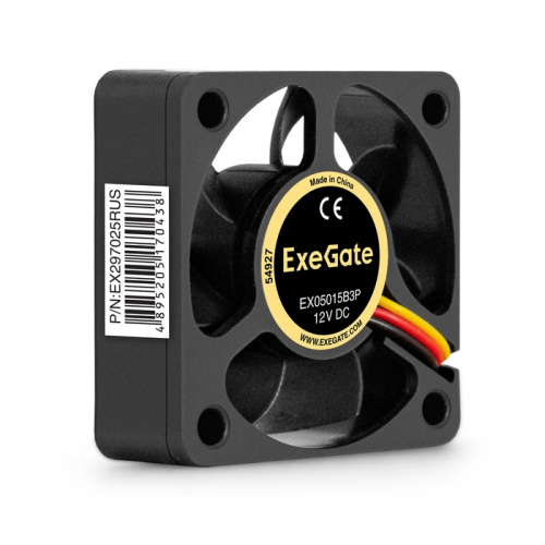 Вентилятор ExeGate EX05015B3P EX297025RUS 12В DC (50x50x15 мм, 2-Ball (двойной шарикоподшипник), 3pin, 6000RPM, 33dBA)