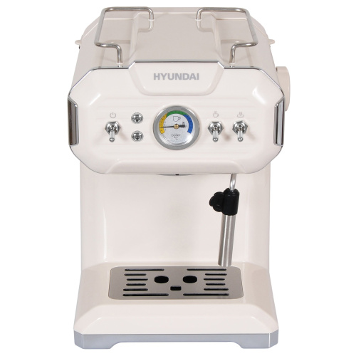 Кофеварка Hyundai HEM-5300 бежевый/серебристый