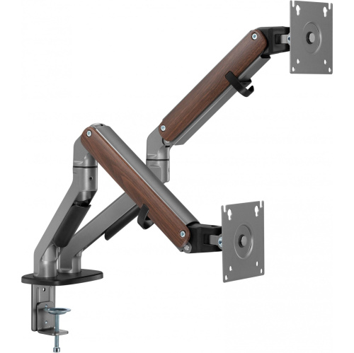 Кронштейн для мониторов Ultramounts UM 735WD серый/коричневый 17"-27" макс.7кг крепление к столешнице поворот и наклон