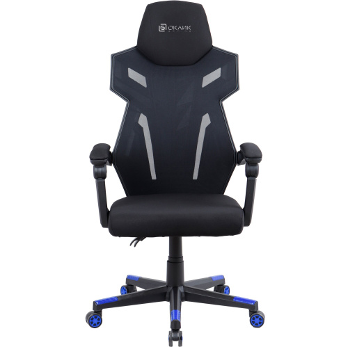 Кресло OKLICK 111G (1873068) сетка/ткань черный/синий