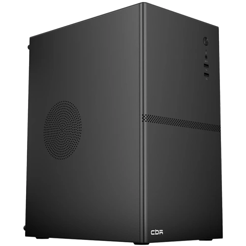 Корпус CBR V861 (PCC-MATX-V861-WPSU), без БП, mATX Minitower, 2*USB 2.0, HD Audio+Mic, Black