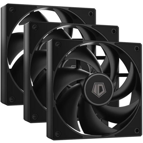 Вентилятор ID-COOLING AF-125-K Trio (3 in 1) 120x120x25мм (PWM, резиновые углы, черный, 500-2000об/мин) Box