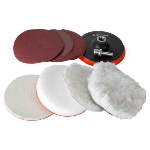 Набор кругов универсальный Зубр 3591-125-H7 d125мм (шлифмашины/дрели) (упак.:7шт)