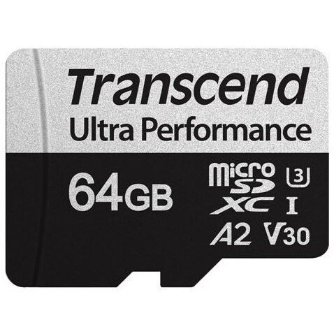 Карта памяти Transcend A2 Ultra Performance (TS64GUSD340S) 64GB UHS-I U3 microSD w/ adapter R/W 160/125 MB/s