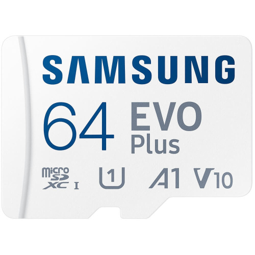 Карта памяти Samsung Evo Plus (MB-MC64SA/APC) microSDXC 64GB Class 10, UHS-I, W 90 МБ/с, R 160 МБ/с