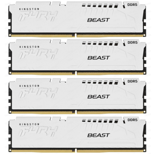 ОЗУ Kingston Fury Beast KF560C40BWK4-64 DDR5 - 4x 16ГБ 6000МГц, DIMM, White, Ret