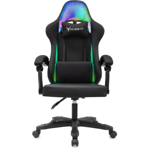 Кресло игровое KNIGHT Wolf RGB B ткань, черный