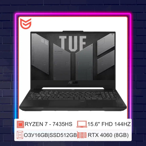 15.6" Ноутбук Asus TUF Gaming A15 AMD Ryzen 7/15.6"/FHD-144Hz/16Gb/512 ГБGb SSD/NVIDIA GeForce RTX 4060 8GB