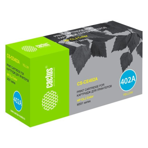 Картридж Cactus CS-CE402A для HP CLJ Color M551 series,желтый 6000 стр