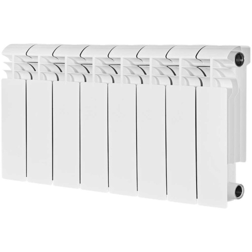 Биметаллический радиатор отопления Stout Vega 200 8 секций боковое подключение белый RAL 9016
