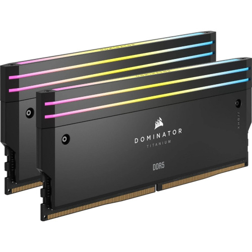 ОЗУ CORSAIR Dominator Titanium RGB Black (CMP64GX5M2X6600C32) 64GB 6600МГц DDR5 CL32 DIMM (Kit of 2x32GB) XMP 3.0