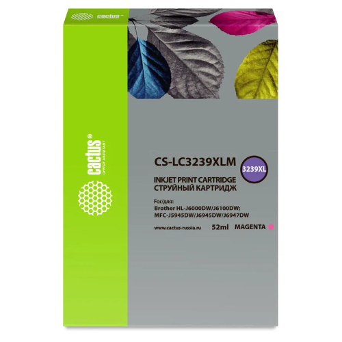Картридж Cactus CS-LC3239XLM пурпурный струйный (52мл) для Brother HL-J6000DW/J6100DW