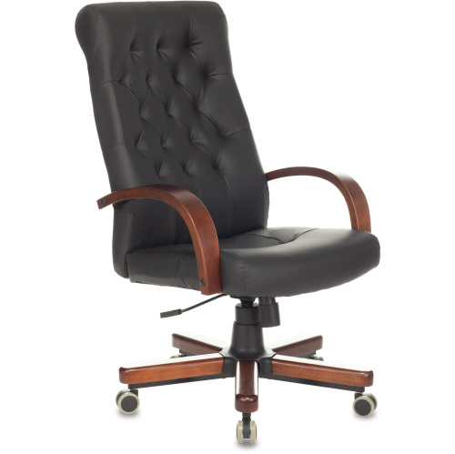 Кресло Бюрократ T-9928Walnut/Eco-B эко.кожа черный