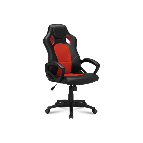 Кресло игровое BRABIX Rider EX-544 (531583) экокожа черная/ткань красная,