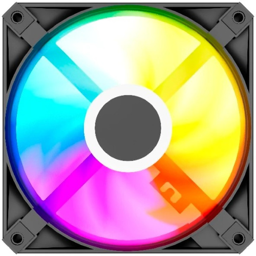 Вентилятор Powercase (M56-12 ARGB) Black 120x120x25мм (PWM, 4pin PWM (M+F)+ 3pin ARGB (M+F), 700-1500 об/мин) Bulk