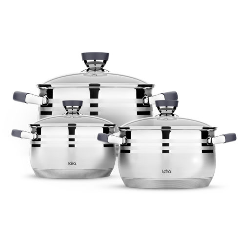 Набор посуды LARA LR02-120 Mercury 16/20/24см