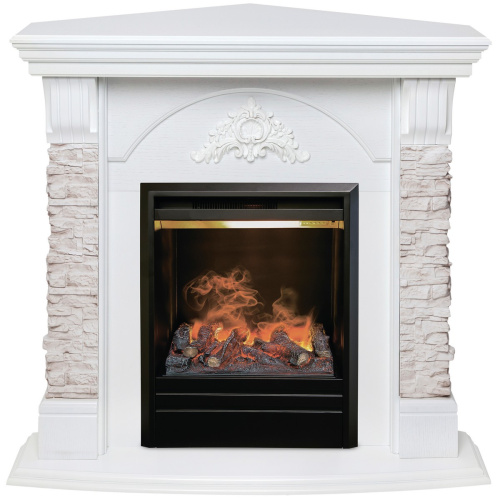 Электрокамин RealFlame Athena Corner GR белый с очагом 3D Olympic