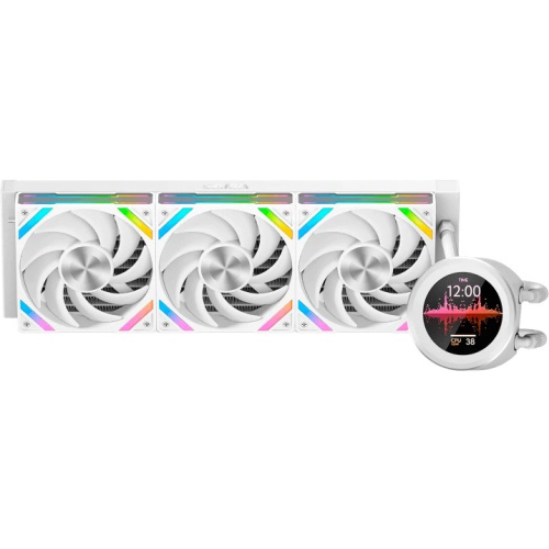 СВО SAMA Q60 (Q60-WHWANNO3-G) White (360mm, LED temp., ARGB/ Fans 3x120mm, 86CFM, 30dBA, 2600RPM)
