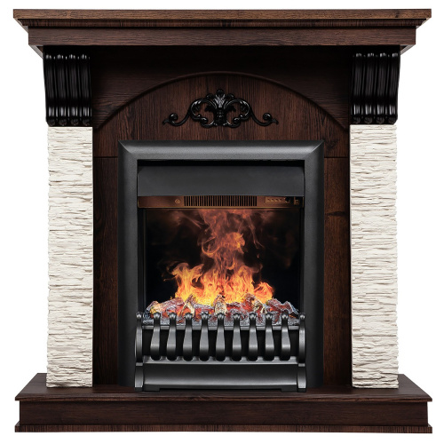 Электрокамин RealFlame Corfino NT орех с очагом 3D Oregan