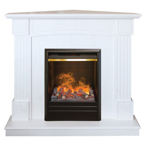 Электрокамин RealFlame Andrea Corner WT фактурный белый с очагом 3D Olympic