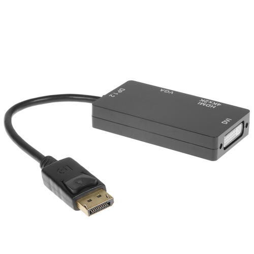 Кабель-адаптер Orient C309, DisplayPort M - HDMI/ DVI-I/ VGA, длина 0.2 метра, черный (30309)