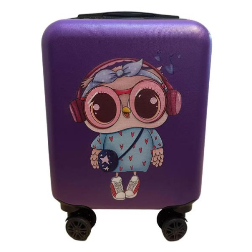 Чемодан для детей LATS 678 Сова фиолетовый