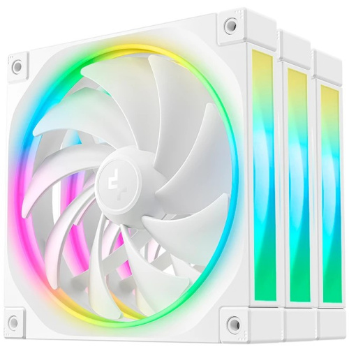 Вентилятор DEEPCOOL FL14 WH-3 in 1 140x140x25мм (PWM, ARGB, белый, 500-1700об/мин) Color Box