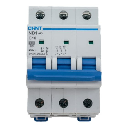 Автоматический выключатель CHINT NB1-63 (179700) 3P 16A 6кА х-ка C