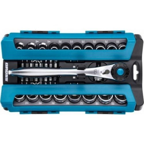 Набор торцевых головок Gross 14144 трещотка 120 зубьев 36 предметов