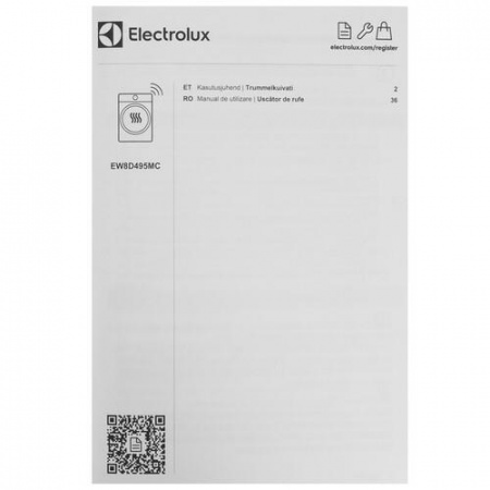 Сушильная машина ELECTROLUX EW8D495MC белый