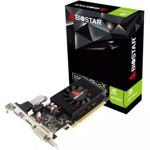 Видеокарта Biostar Nvidia GeForce GT 710 GT710-2GB D3 LP (VN7103THX6) PCI-E 2Gb 64bit DDR3 954/1333 DVIx1 HDMIx1 CRTx1 HDCP Ret low profile