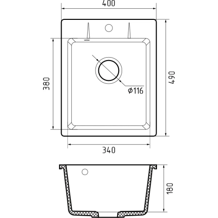 Кухонная мойка GRANFEST Urban 240 gray