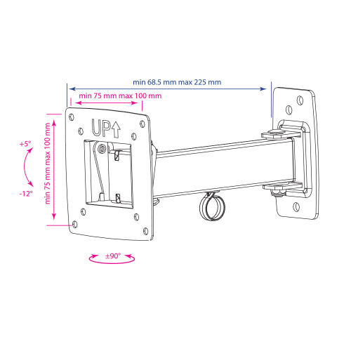 Кронштейн Kromax OPTIMA-103 black