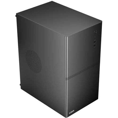 Корпус CBR V861 (PCC-MATX-V861-WPSU), без БП, mATX Minitower, 2*USB 2.0, HD Audio+Mic, Black