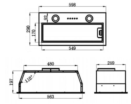 Вытяжка полновстраиваемая MAUNFELD THAMES 601M серебристый