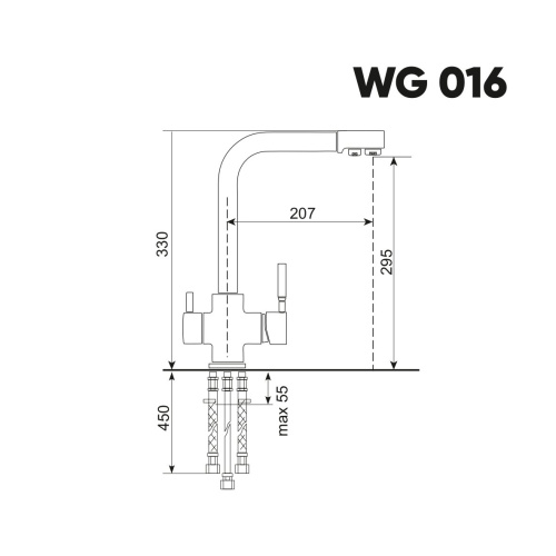 Смеситель Weissgauff WG 01608 Anthracite