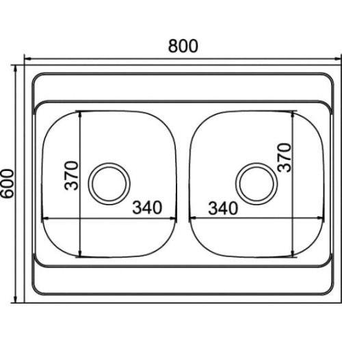 Мойка MIXLINE выпуск 3 528171 с сифоном/60х80 0,6