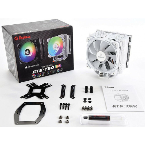 Вентилятор Alseye ETS-T50A-W-ARGB Universal, TDP 230W, 500-1600 RPM, 23.81-71.32CFM, 14-24dB(A), White, ARGB