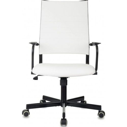 Кресло руководителя Бюрократ CH Balance W-PU белый экокожа крестов. металл черный