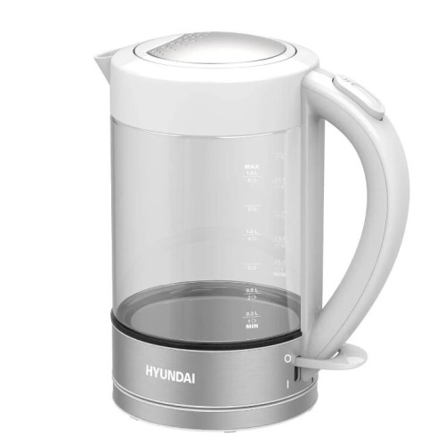 Электрочайник Hyundai HYK-G9990 белый/серебристый