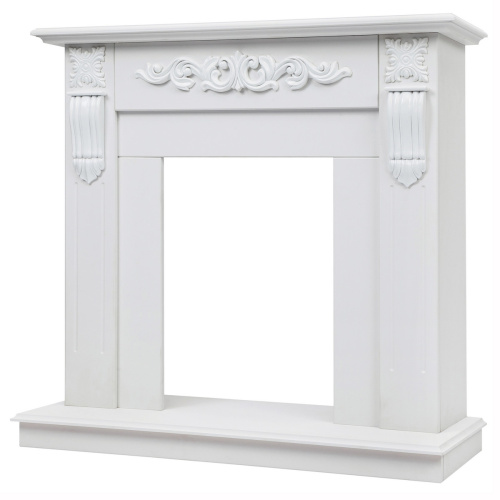 Портал каминный из МДФ RealFlame Dominica белый матовый, под очаги (Majestic, Fobos, Eugene, 3D Olympic, 3D Oregan)
